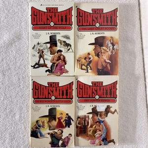 Vintage The Gunsmith All  Action Western Romance Novel x4